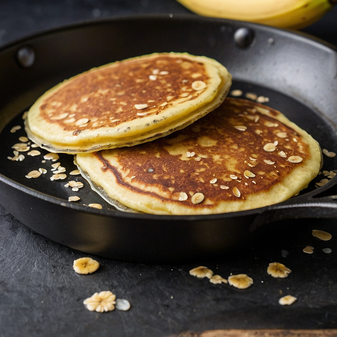 tortitas de avena y platano