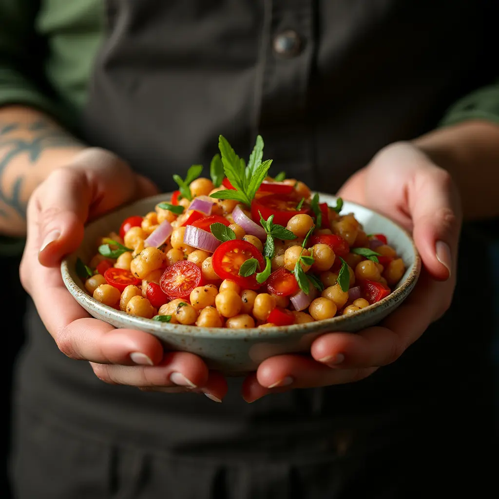 ensalada de garbanzos mediterránea