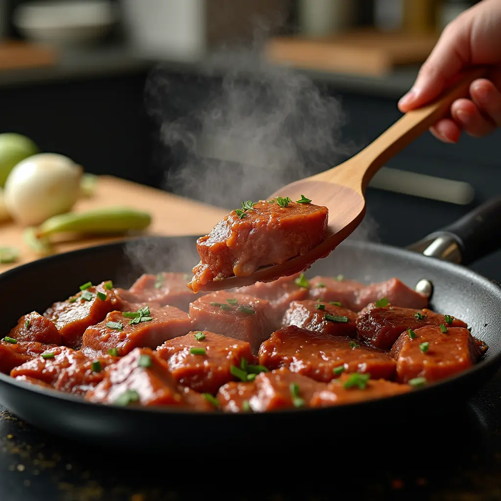 receta con arroz y carne picada